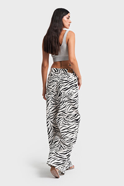 its basic Black and White Zebra Pattern - 100% Cotton Palazzo Fit Women's Denim