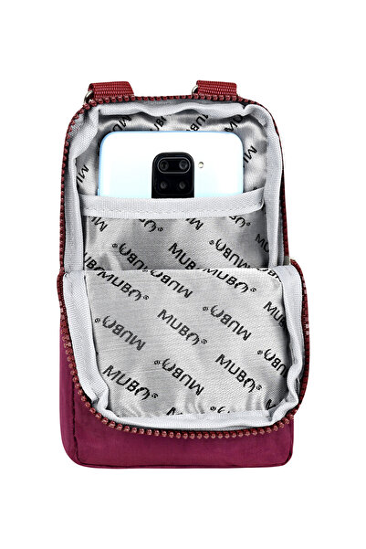 MUBO Τσάντα ώμου με χιαστί ρυθμιζόμενο λουράκι και θήκη τηλεφώνου με φερμουάρ