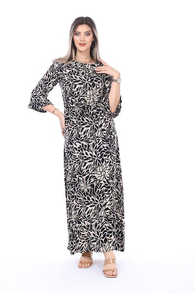mervemoda Summer Short Sleeve Collar - Women's Woven Long Dress