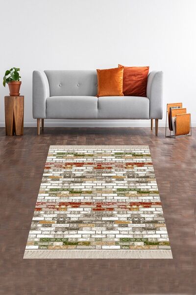 on the clouds Renkli Duvar Temalı Dijital Baskı Yıkanabilir Kaymaz Taban Mode...