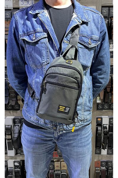 willpolo Τσάντα Seventeen Unisex Grey Crossbody - Αδιάβροχη, με λεπτομέρειες στους ώμους και στην πλάτη