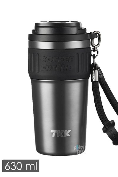 Vagonlife TKK 630 ML Special Series Steel Mug Coffee Cup with Straw/Comfortable Drinking 6 Hours Hot/12 Hours Cold Thermos -2
