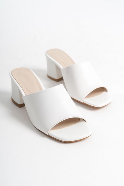 İDOL SHOES Women's Vegan Leather Heeled Slippers