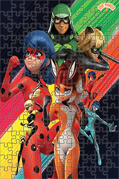 Teona Ahşap Renkli Süper Kahraman Macerası Çift Katlı Çerçeveli Asılabilir Ah...