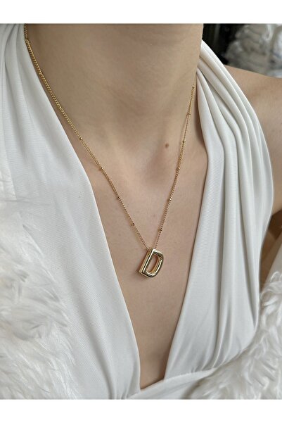 takıtarzım Gold  D harfi balon kolye
