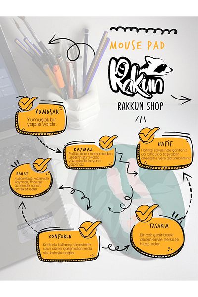 rakkun shop لوحة ماوس بطبعة ليلات مرصعة بالنجوم مع دعم للمعصم