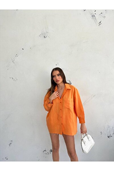 DİMA FASHİON KADIN OVERSIZE UZUN KOLLU GÖMLEK