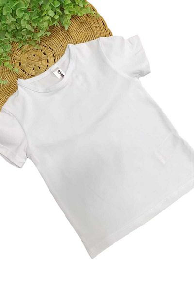 dinamik çocuk Girl - Lycra Short Sleeve Basic Body Summer Badi, Solid Color Unprinted