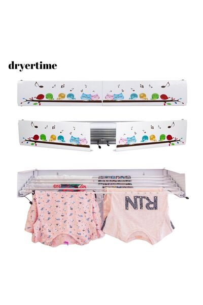 dryertime Duvara Monte Çamaşır Askısı, Akordiyon Çamaşırlık(ŞARKICI KUŞLAR)