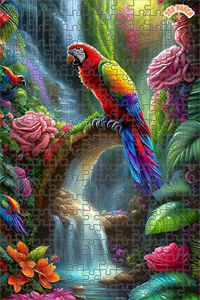 Teona Ahşap Renkli Orman Cenneti Çift Katlı Çerçeveli Asılabilir Ahşap Puzzle...