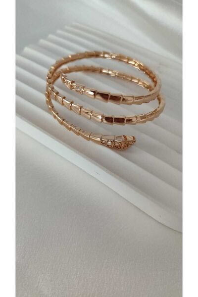 SOMs Accessories سوار بتفاصيل حجر زركون على شكل ثعبان حلزوني