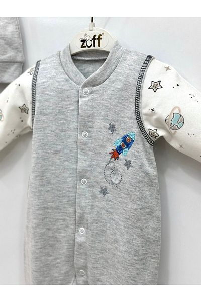 Zuff Baby Baby Boy Rocket Embroidered Jumpsuit