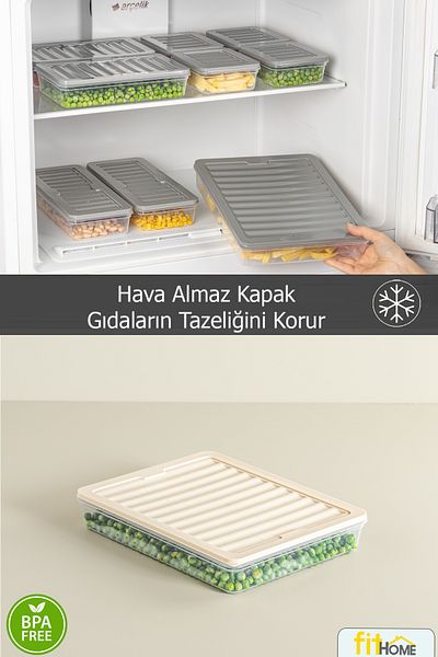 FİTHOME 2400 ml Microwave with 2 Refrigerator and Freezer Organizer Storage Container
