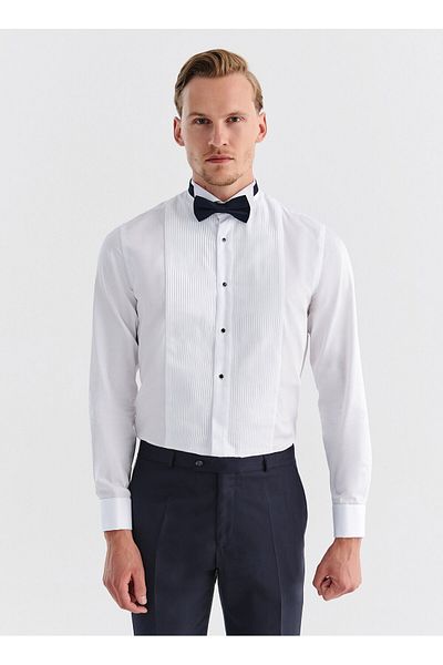 pako lorente Ata Collar Pleated Wedding and Invitation Shirt