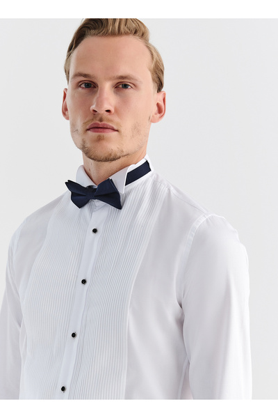 pako lorente Ata Collar Pleated Wedding and Invitation Shirt