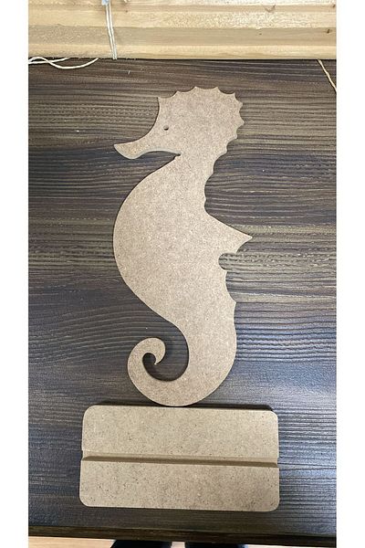 Cadence Wooden Sea Horse Figure (MDF OBJE) Paintable