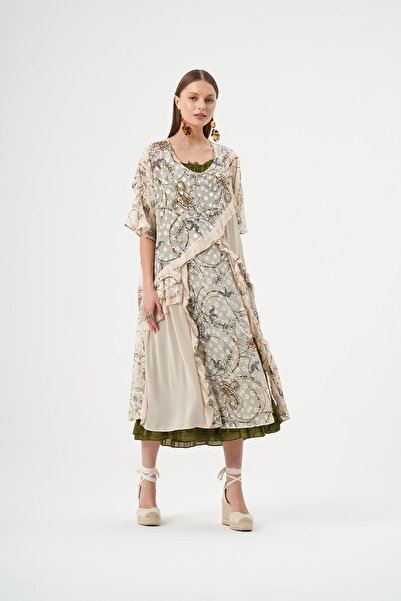 MissWhence فستان شيفون بطبقة مزدوجة مقاس كبير