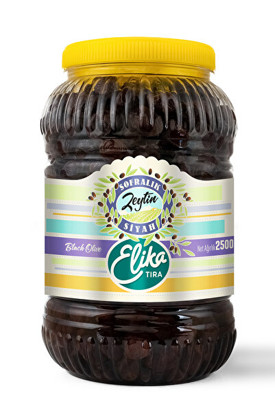 ELİKA Zeytin Taş Baskı Iri Boy Doğal Siyah Salamura Zeytin 2.5 Kg