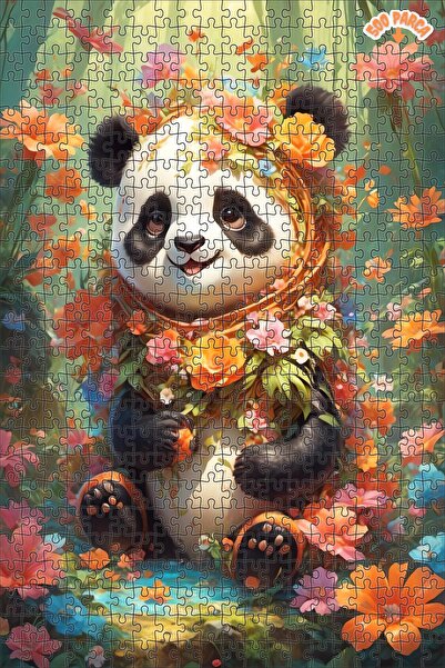 Teona Ahşap Bahar Rüyasındaki Panda Dekoratif Çift Katlı Çerçeveli Asılabilir...