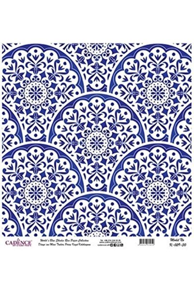 Cadence Çini Desen Mavi Tonlar Pirinç Dekopaj - K029