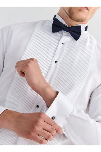 pako lorente Ata Collar Pleated Wedding and Invitation Shirt