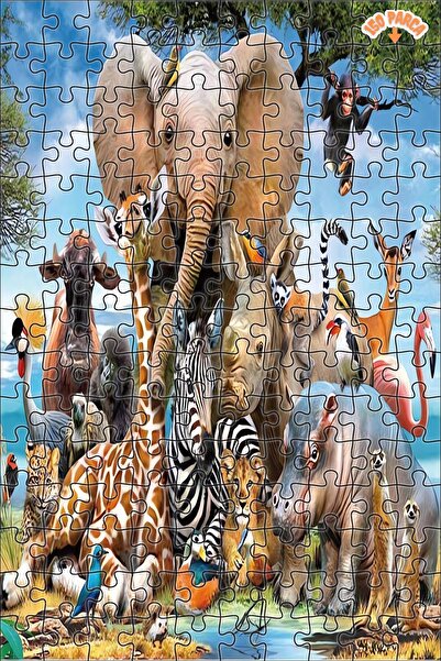 Teona Ahşap Cümbüşteki Vahşi Yaşam Dekoratif Çift Katlı Çerçeveli Asılabilir ...