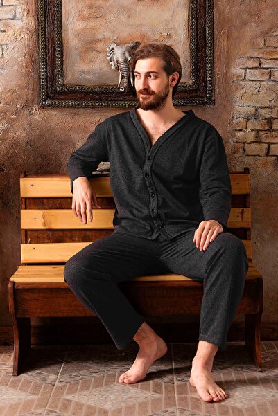 nisaNCa Sezonski KSNUMKS Thread Buttoned Udoban set muške pamučne pidžame - b...