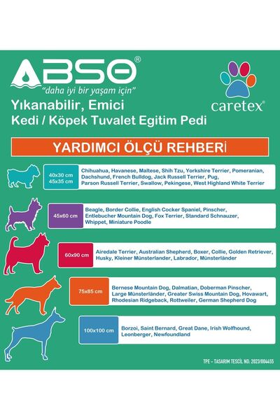 Careshop Abso 4 Katlı Yıkanabilir Emici Köpek Pedi Kemik Baskılı 100 X 100 cm