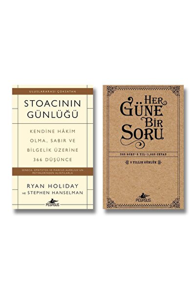 Pegasus Yayınları Stoacının Günlüğü - Her Güne Bir Soru 5 Yıllık Günlük 2 Kitap Set - Ryan Holiday Potter Style