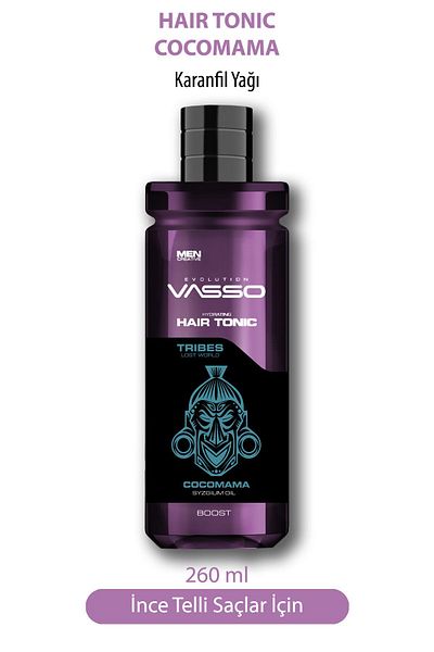 Vasso Men Anti-Shedding Strengthening Hair Roots Tonic for Weak Thin Strands Cocomama Hair 260 ml
