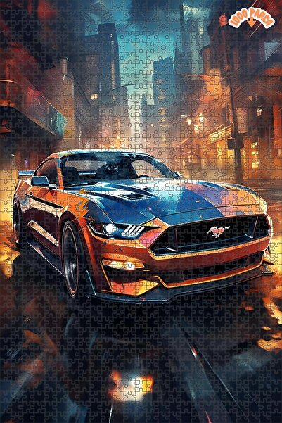 Teona Ahşap Gece Yarışçısı Mustang Dekoratif Çift Katlı Çerçeveli Asılabilir ...