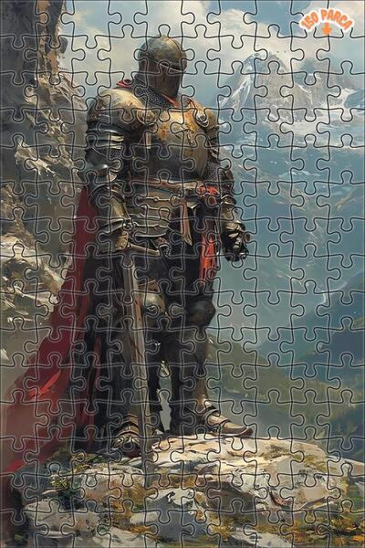 Teona Ahşap Dağların Bekçisi Kırmızı Pelerinli Şövalye Çift Katlı Çerçeveli A...