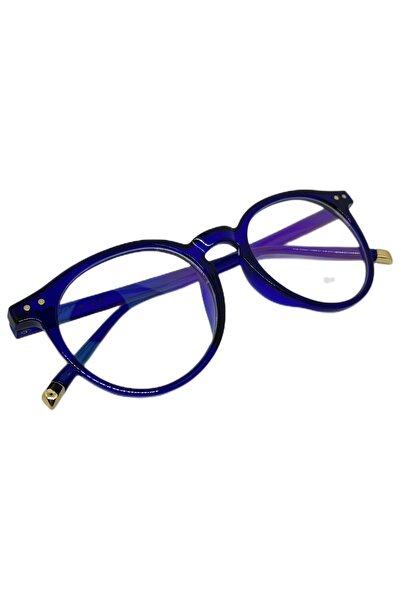 funeyes Navy Blue Unisex Round blue light protection glasses Women's Men's
