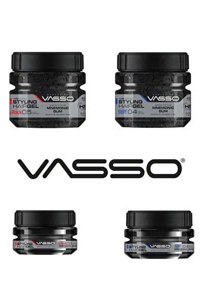 Vasso Men 24 Saat Üstün Tutucu Özellikli Islak Görünümlü Hafızalı Saç Jölesi Stiff Mnemonic Gum Gel 250 ml