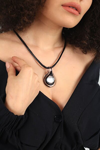 Atölye Şems Murano Cam Dolunay Damla Kolye