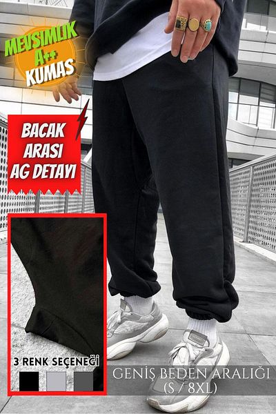 ROLLIE Black Gray Oversize Fit Unisex Jogger Tracksuit - Plus Size