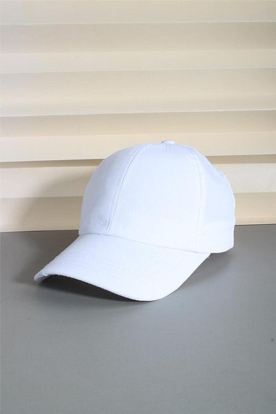 cappello White Sports Cap Unisex Velcro Back Adjustable 24 Without Hats