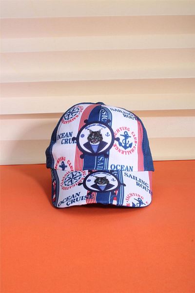 cappello Navy Blue White Adjustable Hat 24Ccksapkar01