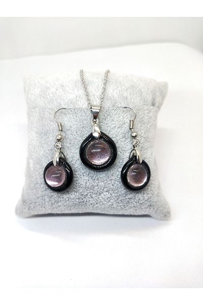Atölye Şems Murano Glass Modern Design Set Necklace and Earring Set