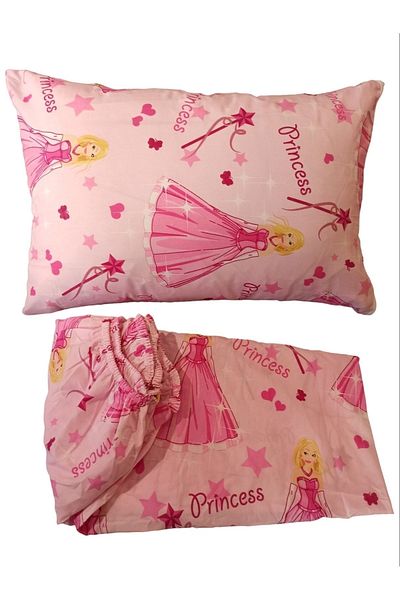 ŞENER HOME Princes Patterned Single Elastic Sheet for Girl - 100x200 cm
