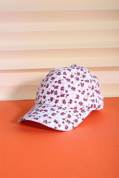 cappello Adjustable Cut Claret Red White Hat - 24ccksapkakızr05