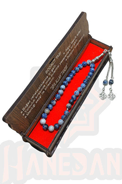 Hanedan Hediyelik Sodalit Taşı Hediye Kutulu Tesbih