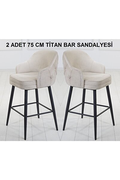 Pİ MOBİLYA 2 Adet Titan 75 Cm Oturum Yüksekliği Ada Mutfak Ve Bar Sandalyesi ...