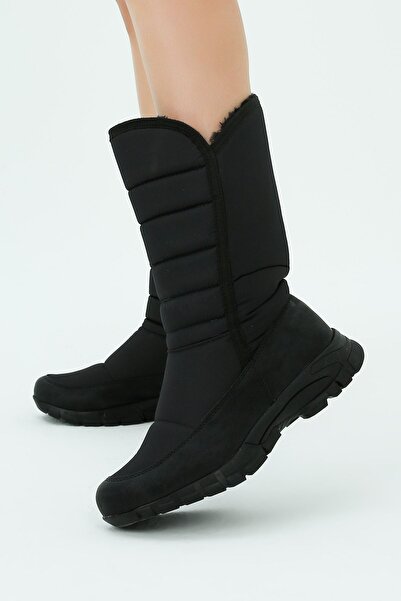 Pierre Cardin Kadın Siyah Su Geçirmez Kürklü Uzun Kar Botu