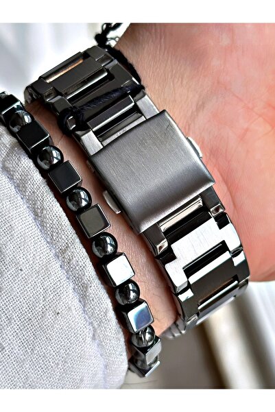 Ferrucci Men's Silver Colored Calendar Wristwatch and Bracelet Gift Set