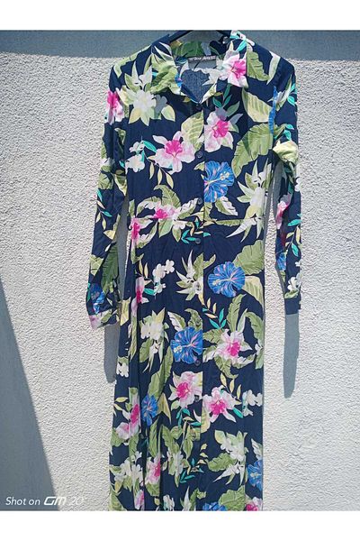 hoaryage ROCHIE cu mânecă lungă cu guler 100% viscoză - cu nasturi