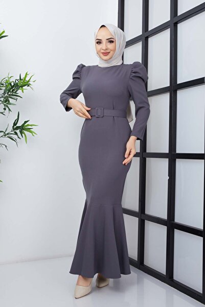 marwella Balık Elbise - Koyu Gri