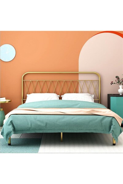 Püff Konsept Sanat & Dekorasyon Lina Çift Kişilik Metal Karyola