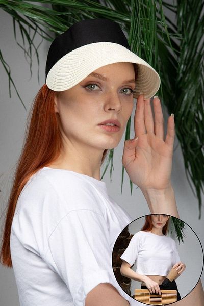 SUVE GOLD Velcro Visor Straw Beach Hat (Foldable)