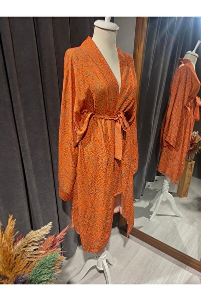 Ceren Öncel Atelier Orange Leopard Kimono